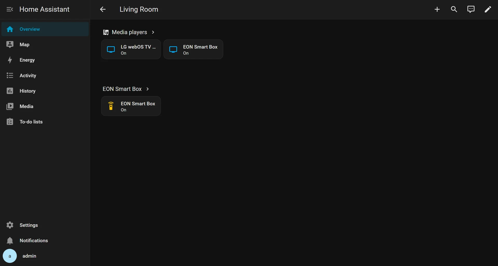 Home Assistant Lovelace dashboard showing rooms with lights, climate and sensor cards